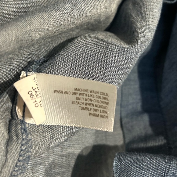 Old Navy Chambray Ruffle Sleeve Sleeveless Dress Women’s Smocked Waist Size S - Picture 3 of 4